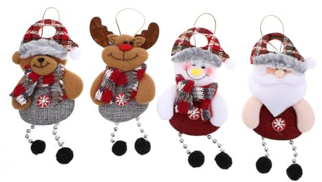 PRETYZOOM 4stücke Hängende Baumpuppen Weihnachtsdekorations-Requisiten Christbaumschmuck Ornamente in Puppenform Hängende Puppendekoration Baumschmuck-anhänger Weihnachtspuppendekoration