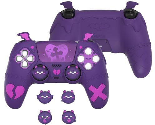PlayVital Silikonhülle für PS5 Controller, Anti-Rutsch Schutzhülle | Kompatibel mit ps5-Ladestation, Cute Cover, Case Skin Zubehör, Gothic Imp Series, Lila