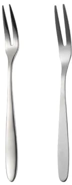 Fourchettes à fruits en acier inoxydable et argent, fourchette à deux dents, fourchette à gâteau et à Dessert, petite fourchette occidentale, couverts de maison, accessoire de cuisine 5 pièces(410-5pc