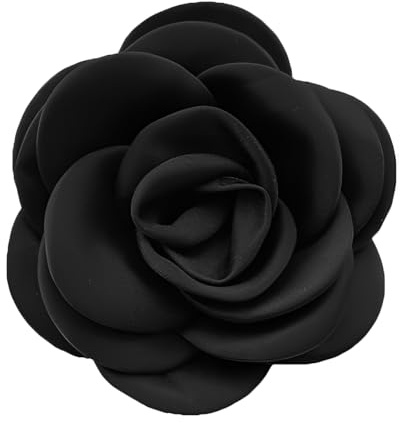 Broche délicate en satin rose pour mariage et événements - 10 cm - Épingle florale en tissu fait à la main avec clip - Accessoire de revers à double usage pour homme et femme (boîte cadeau)