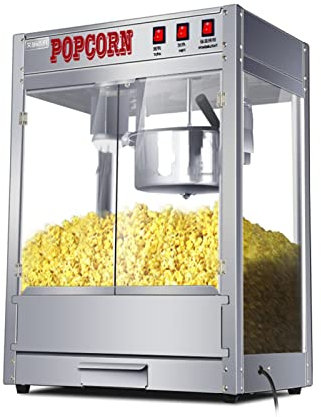 CHENLIU Máquina para Hacer Palomitas de maíz, Palomitas de Aire Caliente Retro, Palomitas saludables con Taza medidora y Tapa extraíble, sin Aceite y fácil de Limpiar, Palomitas de maíz (Plateadas)