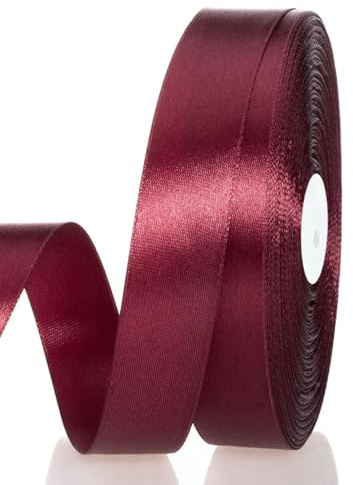 Satinband Weinrot 15 mm Breit Schleifenband, 91 m Geschenkband Stoffband Satin Dekoband Seidenband zum Basteln, Geschenkverpackung, Kunsthandwerk, Geburtstag Hochzeit Taufe Weihnachten Dekoration