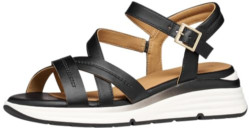 Geox Sandalo da donna D ELOWYNNE A Wedge, nero, 40 EU