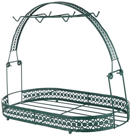 EXQUIMEUBLE Porte Tasses Café Forgé Style Européen Support Organisateur pour Service à Thé et Mugs Rangement avec Protection Chute pour Cuisine et Salon