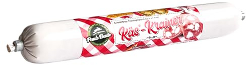 Pauls Beute Premium Trainingswurst für Hunde | Schnittfeste Hundewurst | Mit 30 % hochwertigem Bergkäse | 100g x 28 Stück | Käse Leckerli für Hunde | Ohne Zusatzstoffe | Getreidefreier Snack