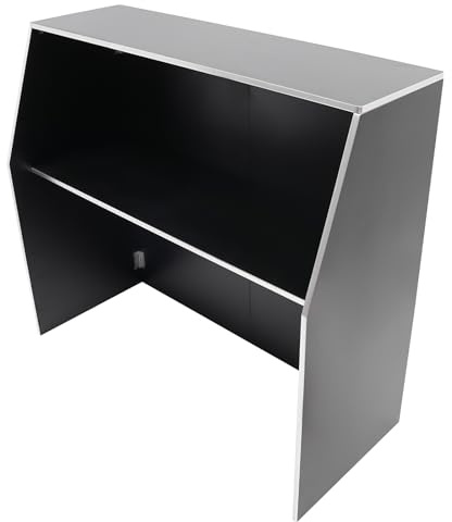 Marsyyds Folding Portable Event Bar, 4' Portable Freestanding Bar Cabinet Commercial Foldable Bartender Table Cabinet Station for Parties Picnics Barbecues Catering & Trade Shows (Black)