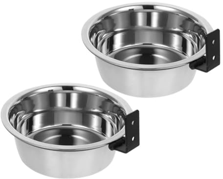 Gatuida 2sets Ciotola in Acciaio Inox per Acqua e Cibo per Cani Ciotole Sospese per Cani e Gatti Stazione di Alimentazione Montata Parete per Piccoli Animali