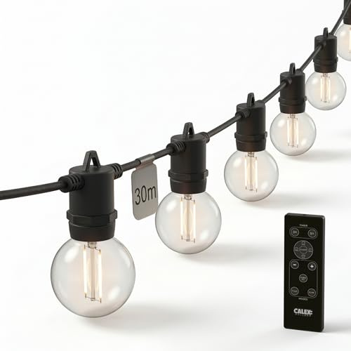 CALEX Catena luminosa LED Vista, 45 m, 75 lampade, luce calda, impermeabile, con telecomando