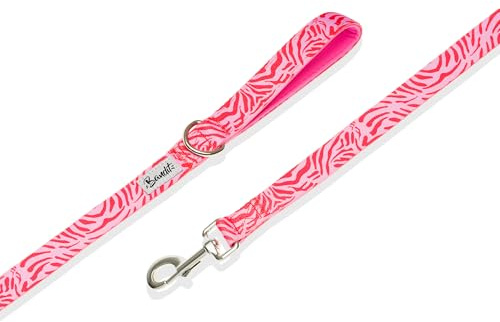 Bandit - Laisse pour Chien - Pink Zebra - Large - 240CM | Design Zèbre Rose - Accessoire Promenades Quotidiennes - Capture Les Regards - Durable, Confortable, Maniable