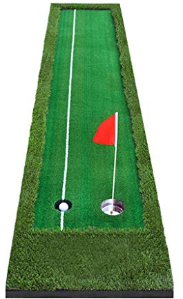Alfombrilla de golf para entrenamiento de interior y exterior, con 2 agujeros para práctica profesional, sistema verde duradero