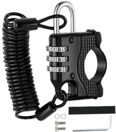 Antivol De Casque Pour Vélo | Dispositif Antivol À Combinaison De Chiffres - Cadenas Pour Casque De Deux-Roues | Pour Adultes Hommes Femmes Parking Extérieur Moto Vélo Électrique Garage De Nuit