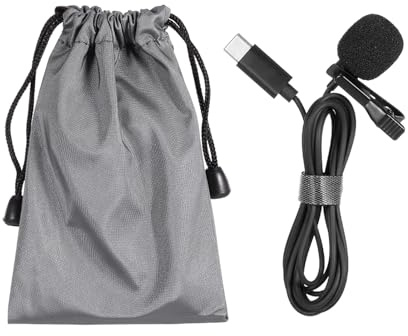 Dioche Microfono Lavalier - Microfono a Condensatore Omnidirezionale di Tipo C per Registrazioni Nitide - Lunghezza Cavo 1,5 M - Design Portatile
