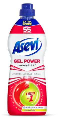 Asevi Lavavajillas Líquido Máquina Gel Power Todo en 1 55 Lavados