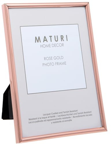 Maturi Rose Gold Coloured Thin Edge Photo Frame - 8 x 10-inch (20 x 25cm)