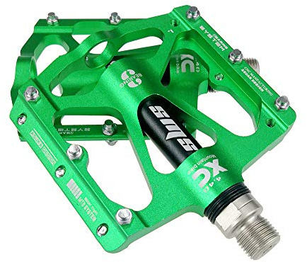 FrontStep Hohe Qualität Aluminium Legierung Anti-Rutschpedale Leicht MTB/Mountainbike/Rennrad/Stadtrad/Radsport Pedal/BMX Mit Cr-Mo Stahlspindel Fahrrad Pedale (Grün)