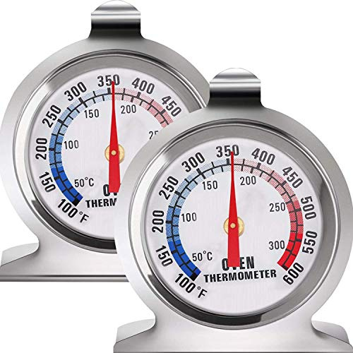 Lightbeam 2 Dial Oven Thermometer with Temperature Range 100°F to 600°F, Instand Read Large Dial Kitchen Thermometer for Baking, Grill & Smoker