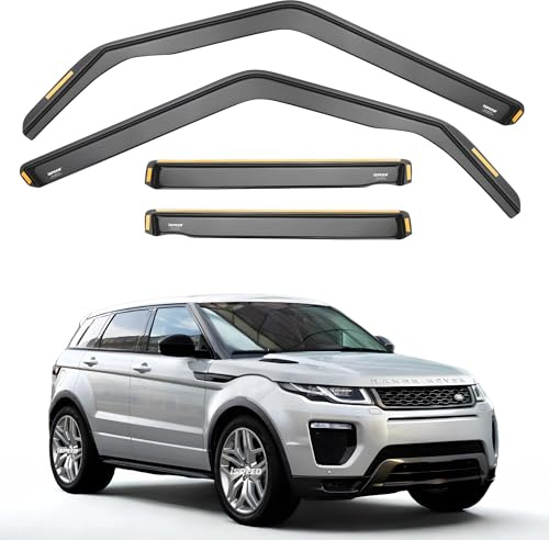 iSpeed Wind Deflectors For Range Rover Evoque mk1 2011-2018 5 Door SUV 4pc Set - Keep Your Car Ventilated in Rain - Reduce Wind Turbulence - Tinted In-Channel Type