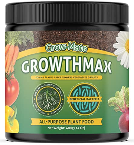 GrowthMax (400g) Organic Indoor Plant Food - Treats 80+ plants | Houseplant Food for All Indoor Plants