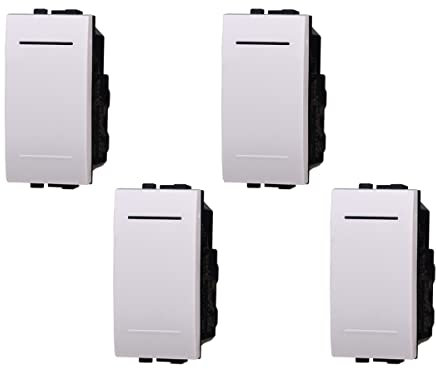 Deviatore 1P 16A Unipolare, Compatibile Con Bticino Living Light (4 Pezzi, Bianco)
