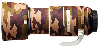 easyCover - Lens Protection Camouflage Cover - Objektivschutz - Schutz für Ihr Kameraobjektiv - Canon RF 70-200mm F2.8L is USM - Braune Camouflage