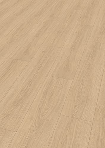 Egger Laminatboden Aqua Clic It EL1009 Victoria Eiche Natur (8mm, 2,542m²) | authentische Holzoptik | | Einfache Verlegung durch Klicksystem | Praktisch & wertbeständig, Braun