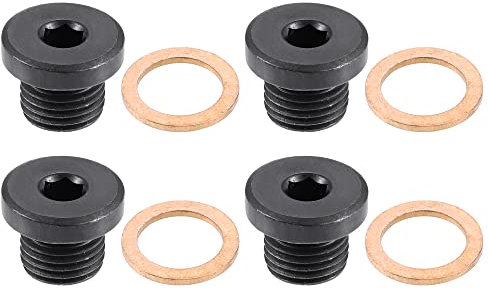 QUARKZMAN 4pz M14x1.5 Acciaio Motore Olio Scarico Tappo Vite per Audi A4 A6 Nero
