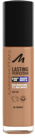 Manhattan Lasting Perfection 35 HR Make-up, ultra-langanhaltendes Flüssig-Make-up, Fb. 66, Honey