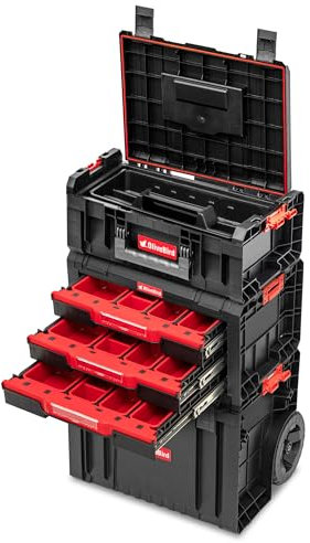 OliveBird Stabiler Werkstattwagen mit Rollen und Schublade, 445 x 375 x 755 mm Sortimentskasten Werkstattwagen Rollbox Werkzeugkoffer Mobile Werkstatt Werkstattkoffer