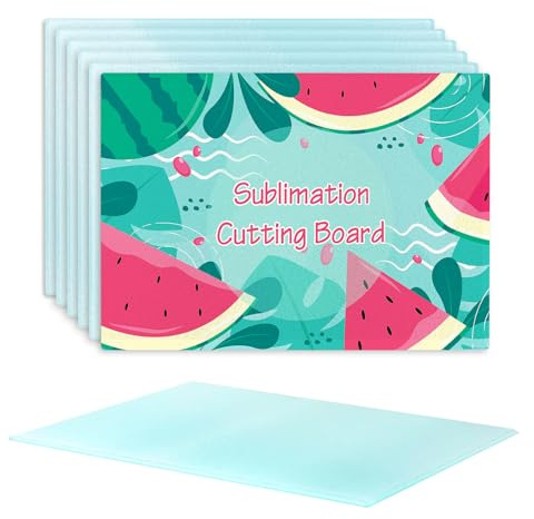 Sublimationsschneidebrett aus gehärtetem Glas, hitzebeständig, blanko, Schneidebrett für Heißpressmaschine, personalisiertes Geschenk, 6 Stück