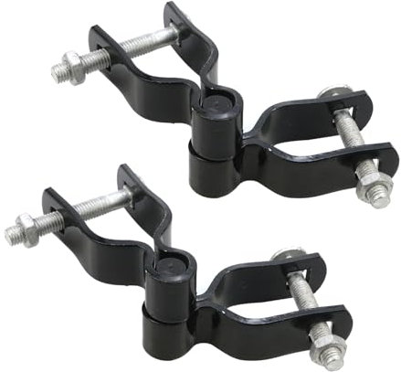 Chinflly 2 Sets Heavy Duty Steel Chain Link Fence Gate Hinges, Galvanized, Black Coated, 1-1/4 Outer Diameter