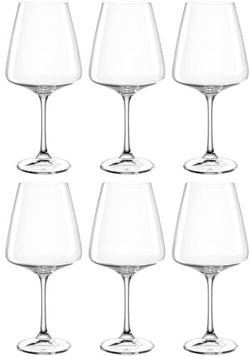 LEONARDO HOME Paladino 066311 - Set di 6 bicchieri per vino rosso, lavabili in lavastoviglie, calici per vino rosso, 660 ml