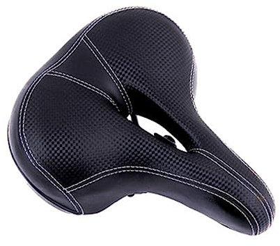 Sosoport Fahrradsattel Bequeme Sattel Breit Fahrradsitz Mountain Road Bike Zubehör rutschfeste Langlebige Schwarz Schwarz