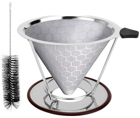 Filtro de café reutilizable de acero inoxidable, coladores de café, prácticos accesorios de preparación de café