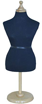 XINYUNFEI Schneiderpuppe Verstellbar 1: 2 Skala Kleiner Dressmacher Dummy Weiblich, Maßgeschneider Mannikine Mini Puppe Kleidform Anzeige Puppenhauszubehör Dekoration(Black)
