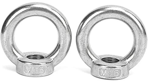 Dadi ad occhiello, 2 pezzi Anello di sollevamento in acciaio inossidabile Dadi filettati femmina Dado ad anello Dado a vite per yacht Barche a motore Navi (M16)