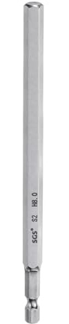 QUARKZMAN Punte per Cacciavite Chiave Esagonale 8mm (H8) Metrico 1/4 Attacco Esagonali 150mm (6) Punta Magnetica Lunghe Acciaio S2 Punta per Trapano Piatta Grado Industriale per Viti