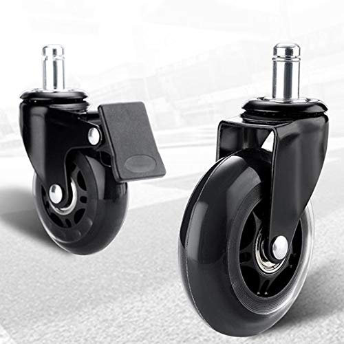 Ruedas para muebles Juego de 5 ruedas giratorias for muebles, estilo patines, de goma, for suelos de madera y alfombras(2.5in)