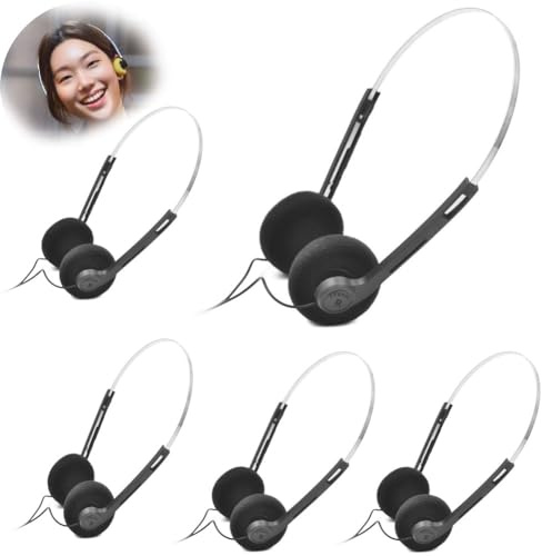 Cuffie stereo Hi-Fi leggere e retrò, mini cuffie stereo leggere con cavo, archetto regolabile, cuffie Walkman, per la maggior parte dei telefoni cellulari