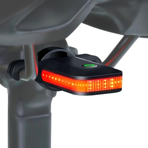 RAVEMEN CL01 Bike Tail Light, 300° Wide-Angle Rear Bicycle Light for Night Riding, Saddle Mount Bike Taillight Safety Accessories with Auto On/Off, Brake Sensing, 5 Modes, IPX6 Waterproof