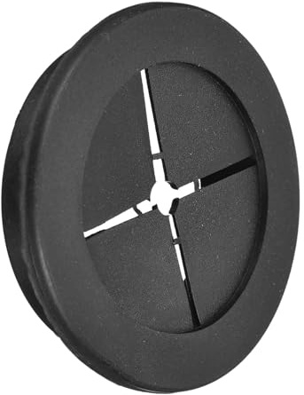 TA-VIGOR Rubber Desk Cable Grommet, 2 Inch (50mm) Flexible Cable Hole Cover for Office Desk & Worktops, Quiet Wire Organiser with Tight Fit Cable Port – Black