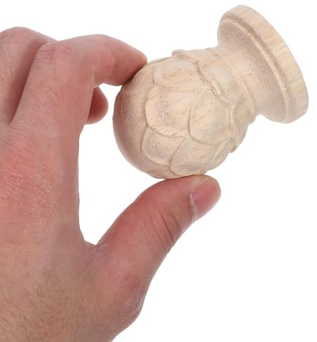 BESPORTBLE Remates de Madera para Muebles Diseño de Piña para Interiores, Talla Europea 4x6 Cm, Decoración Versátil para Barras de Cortina y Postes de Cama, Artesanía Duradera y Elegante