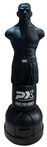 PHOENIX Budosport PX Box Dummy Figur KICKFIGHT Black ca. 180 cm - Boxdummy mit Torso, befüllbarer Standfuß bis ca. 100 kg, für Boxen, Kickboxen, MMA und Selbstverteidigung