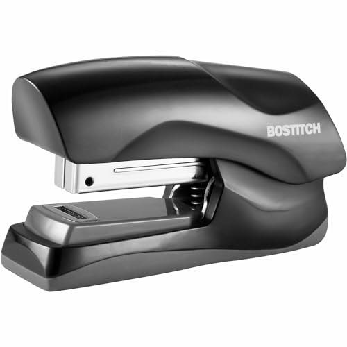 Bostitch Office, robuster Hefter, 40 Blatt Kapazität, kein Verklemmen, halber Streifen, passt in die Handfläche, für Schule, Büro oder Schreibtisch, Schwarz