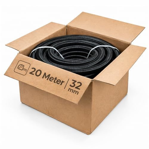 Microsafe® Saugschlauch DN32 (32 mm Innen / 40 mm Außen) – 20 Meter am Stück – maximale Reichweite für Werkstatt & Absaugung – flexibel & robuster Industrieschlauch für Nass- & Trockensauger