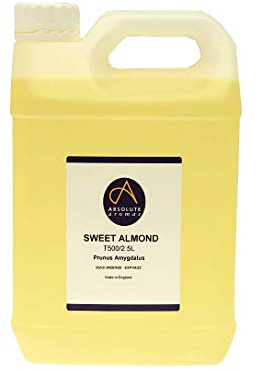 Absolute Aromas Olio di Mandorle Dolci 2,5 L - Puro, Naturale, Spremuto a Freddo, Cruelty Free, Vegan, Senza GMO - Olio Base da Massaggio e Idratante per Capelli, Pelle, Viso e Unghie