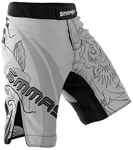 SMMASH MMA Shorts Uomo Thaibox Muay Thai Pants Pantaloni da Boxe Pantaloni Sportivi Pantaloncini da Allenamento Chiusura in Traspirante Resistente All'Abrasione
