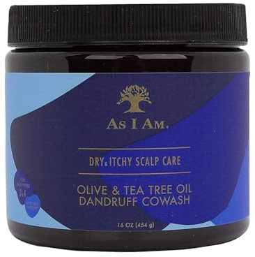 -As I Am- Co Wash/Champú DRY & ITCHY Con Aceite de Oliva y Árbol de Té - 454gr - Hidratación y brillo profundo - APTO MÉTODO CURLY -