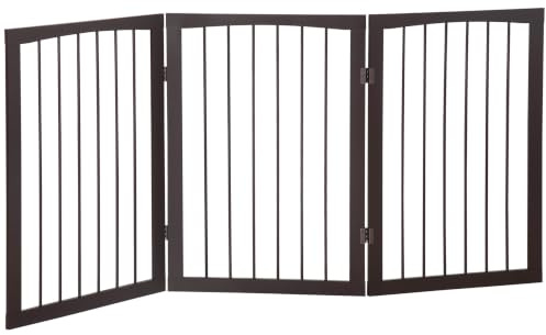 PawHut Cancellino Portatile da 3 Sezioni per Cani 160x1.2x76cm Marrone | Animali Domestici, Divisorio di Sicurezza, Pieghevole