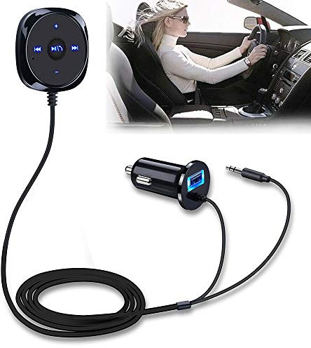 Récepteur de musique Bluetooth, Riloer récepteur stéréo audio Bluetooth MP3 portable pour smartphone Android, iPhone, tablettes, avec port de chargement USB, mains libres