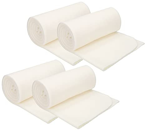 Betz 4 Stück Fleecedecken Kuscheldecken Größe 130x170 cm Farbe Creme